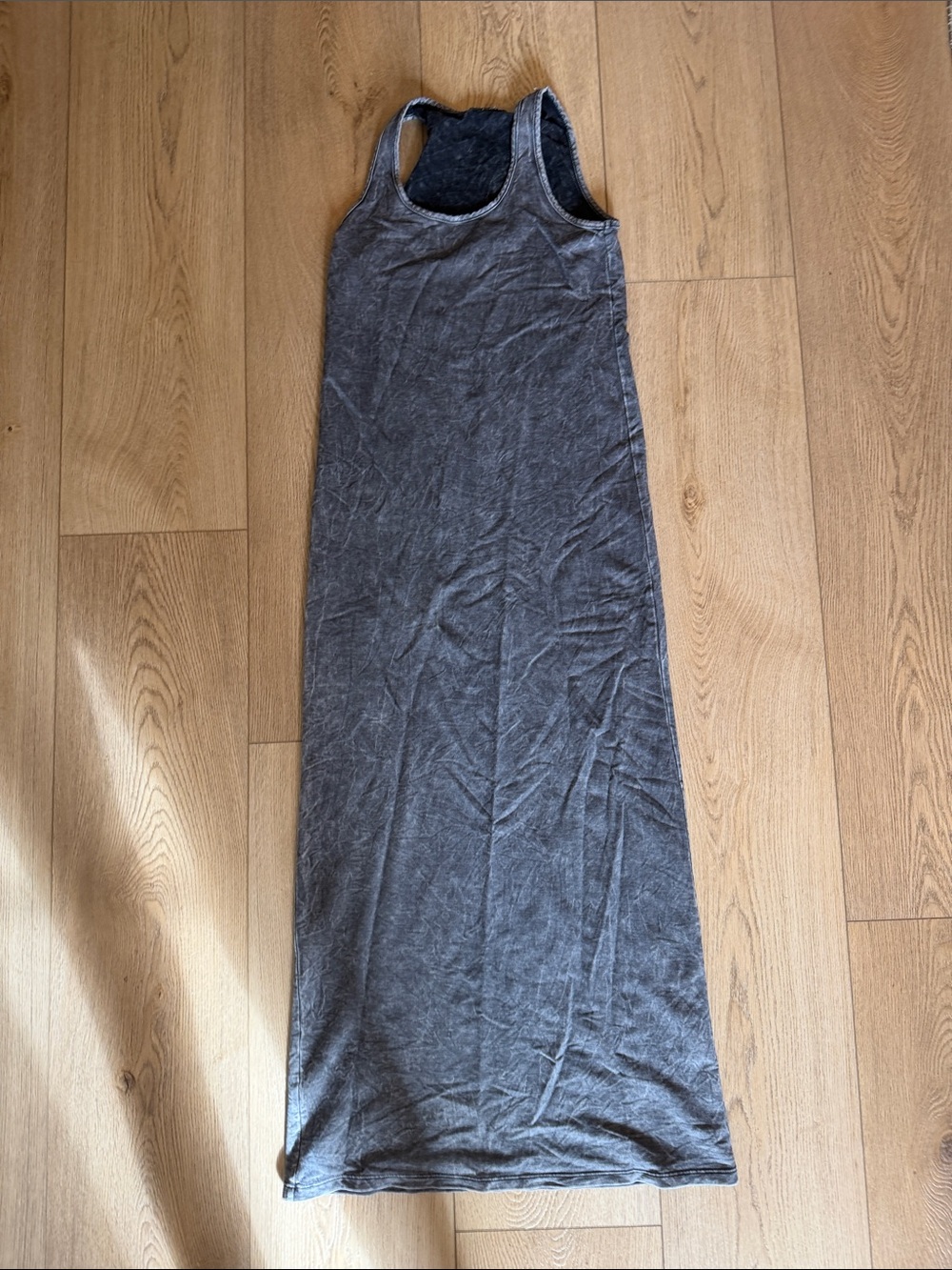 Sleeveless Maxi Dress in Charcoal Gray